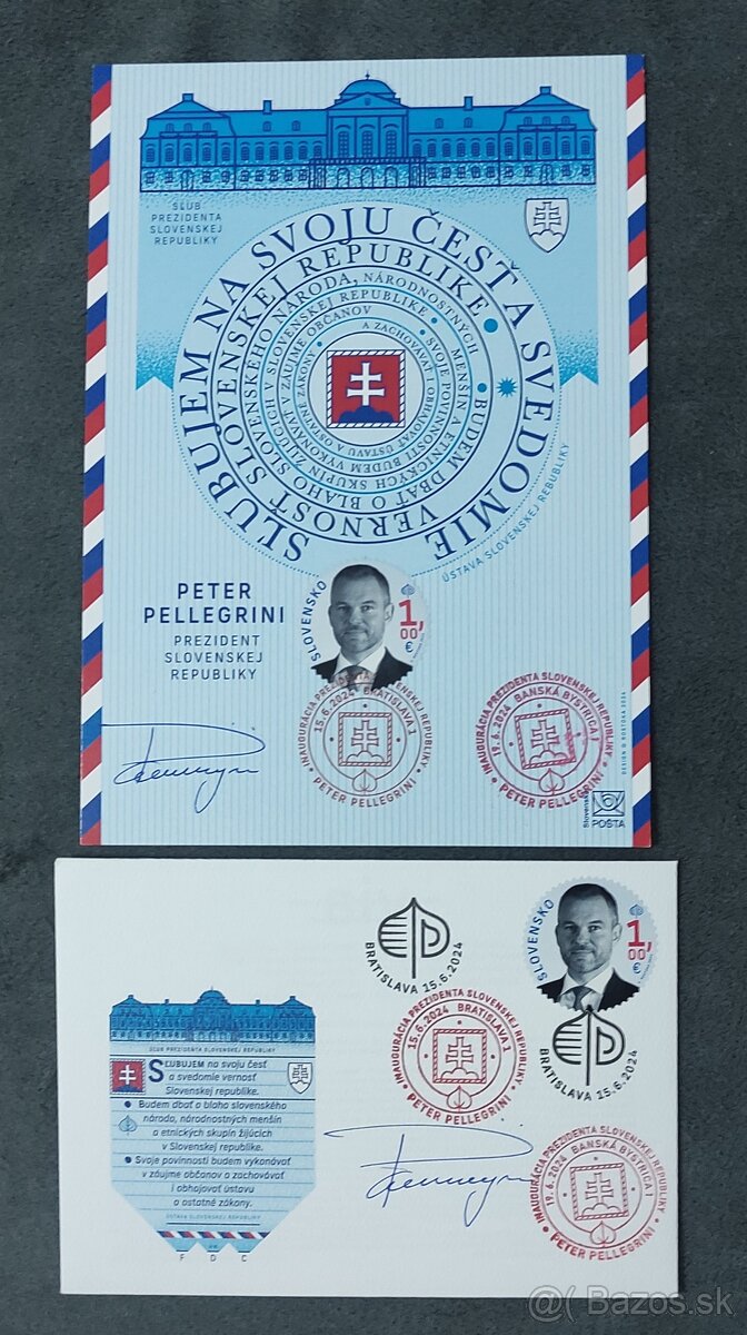 Peter Pellegrini - pamätný list a FDC obálka
