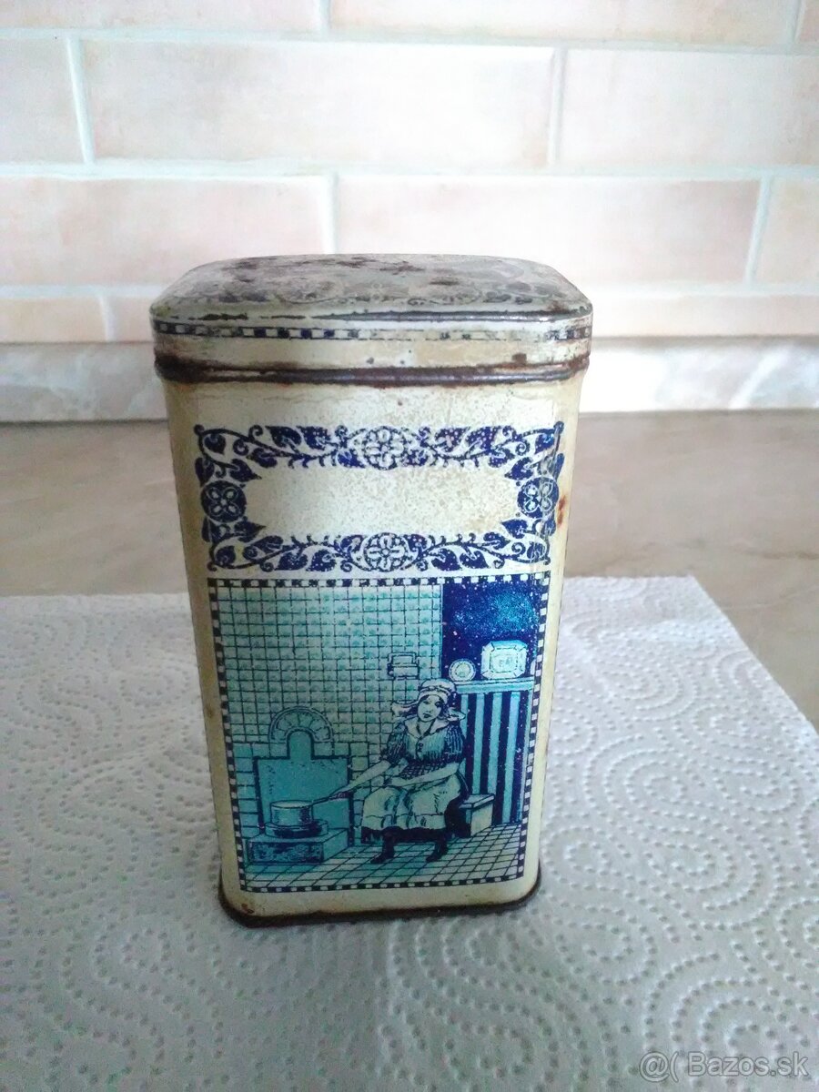 Stará plechová nádobka Stollwerck