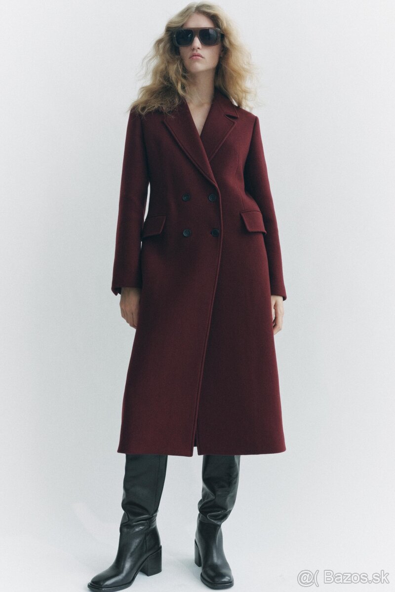ZARA burgundy kabát / veľk.S