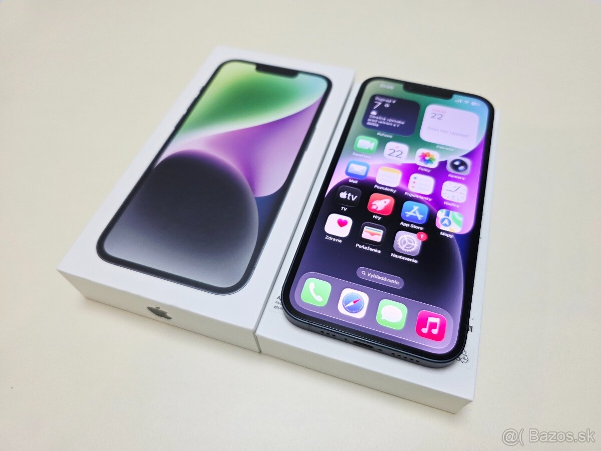 Apple iPhone 14 128gb MIDNIGHT,ZÁRUKA,BATERKA 100%