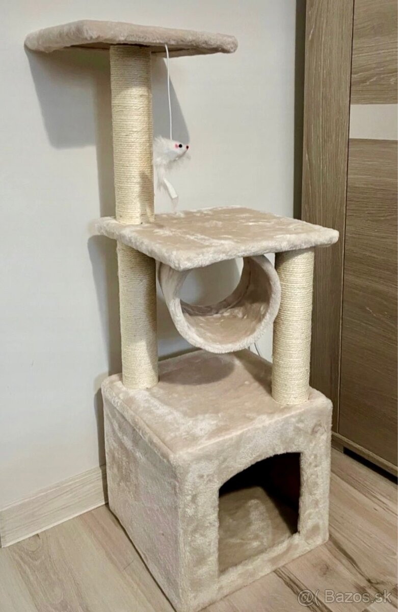 Škrabadlo pre mačky 90cm béžové