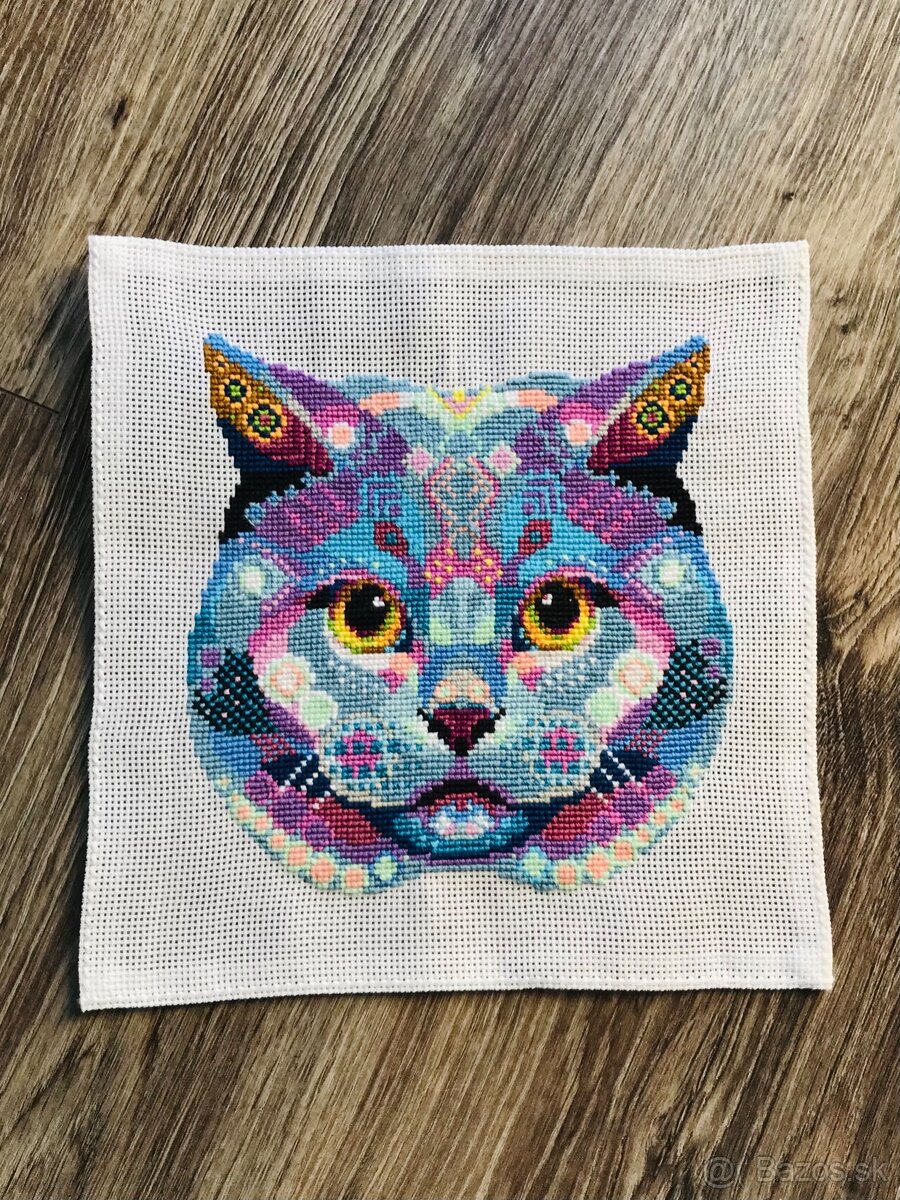 Vyšívaný obraz Britska mačka