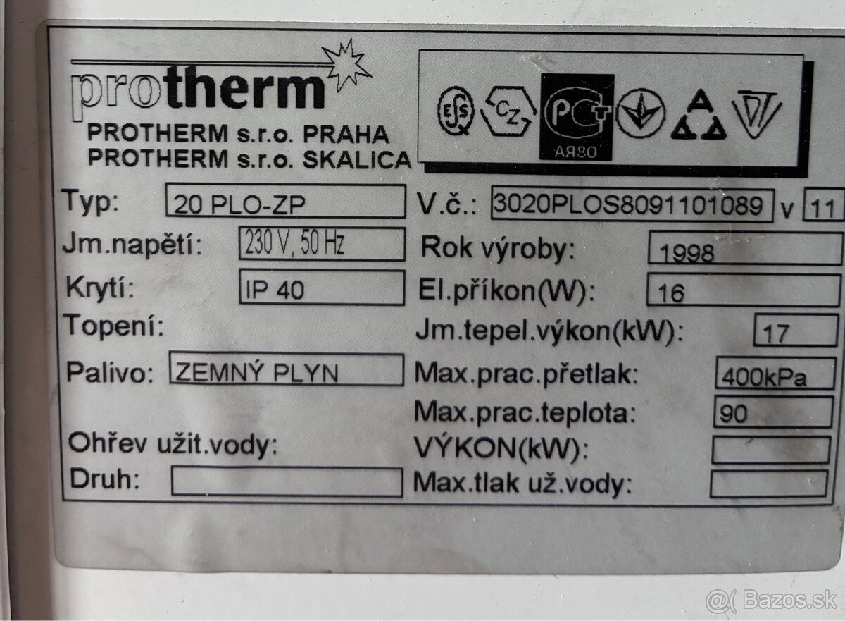 Plynovy kotel Protherm