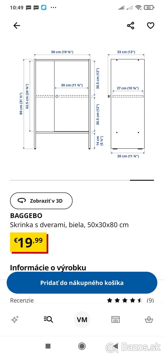 Skrinka BAGGEBO IKEA