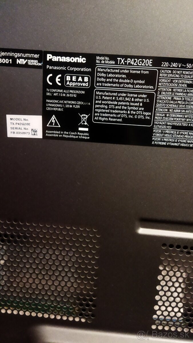 Plazmový televízor Panasonic Viera TX-P42G20E