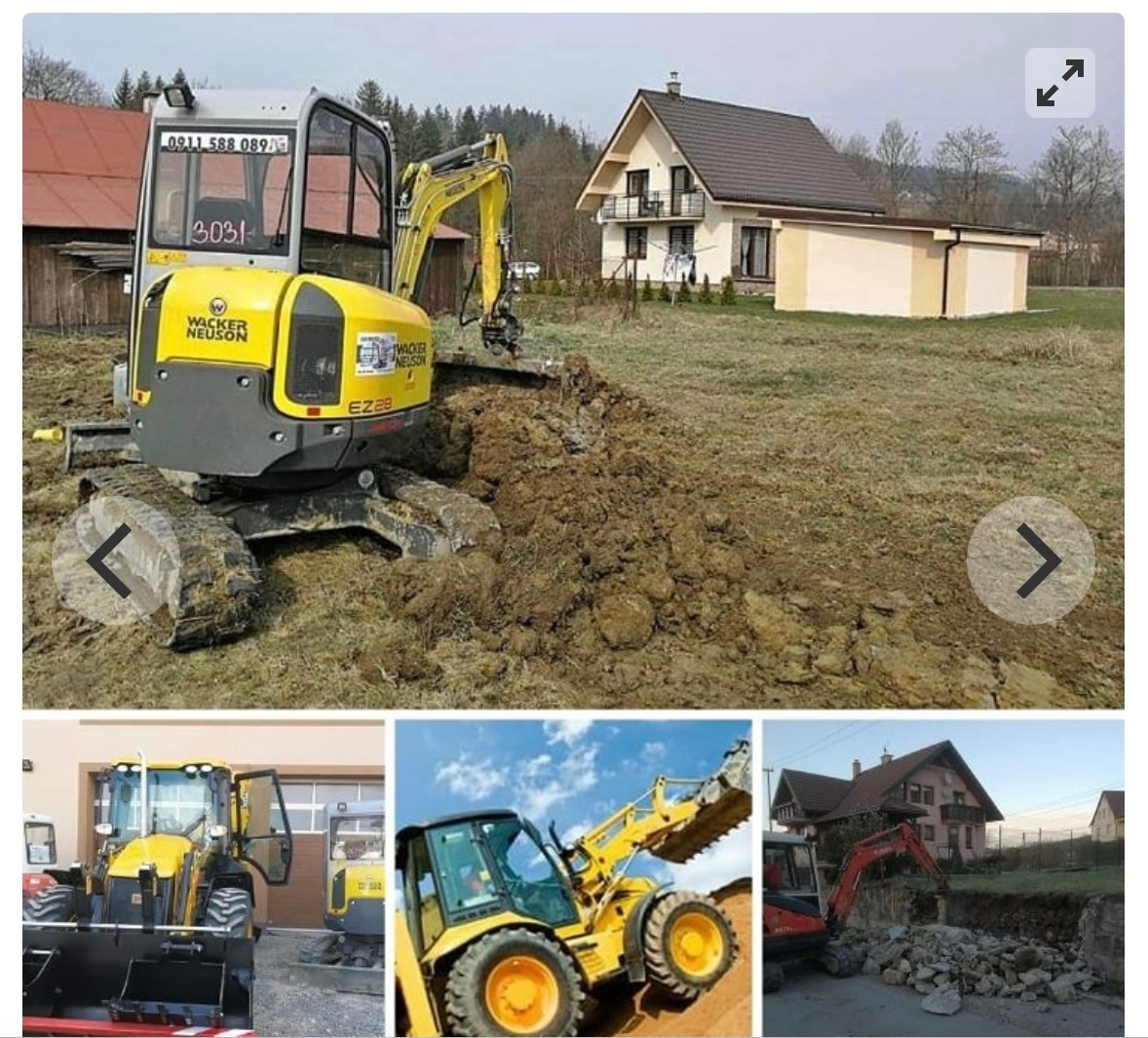 Minibager bager zemné výkopové prace
