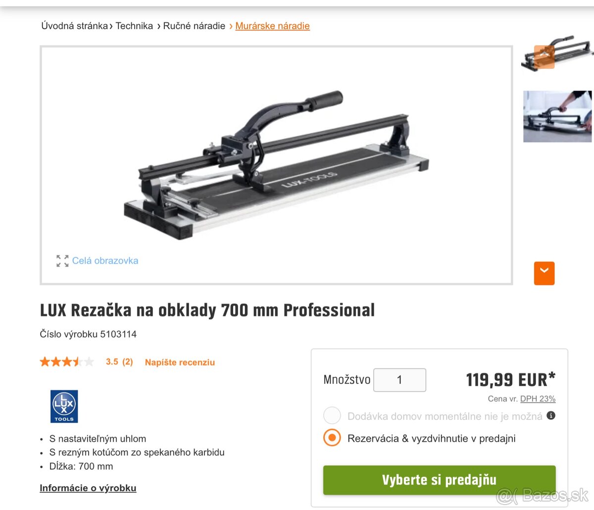 Rezacka na dlažbu