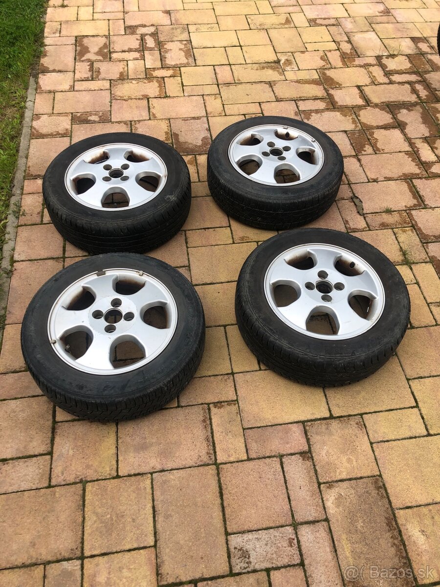 🛞 Hliníkové disky R15 4x100 + pneumatiky 195/60 – Opel
