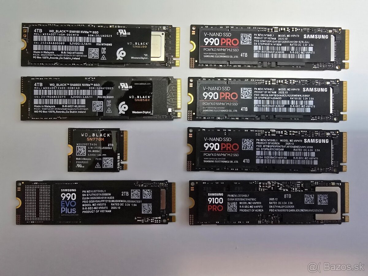 Predám SSD M.2 disky