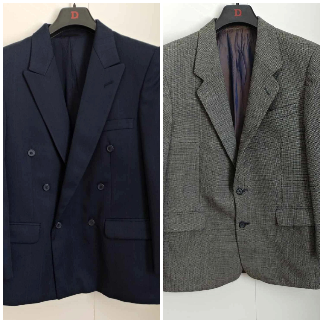 SET 2x pánske sako (modré, sivé)