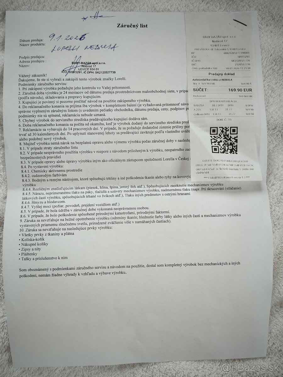 Dobrý deň predám sedačku do auta.