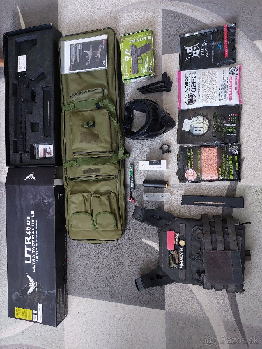 Predám airsoft výbavu alebo zvlášt (utr 45)