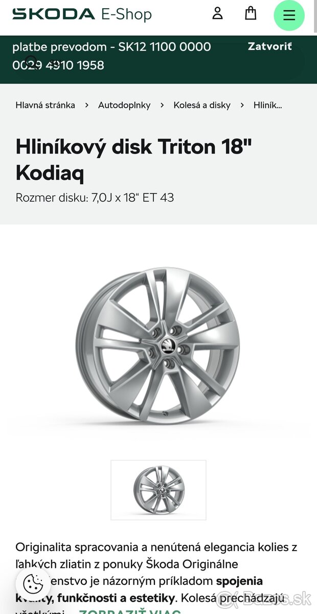 Elektróny,disky škoda,vw r18 originál