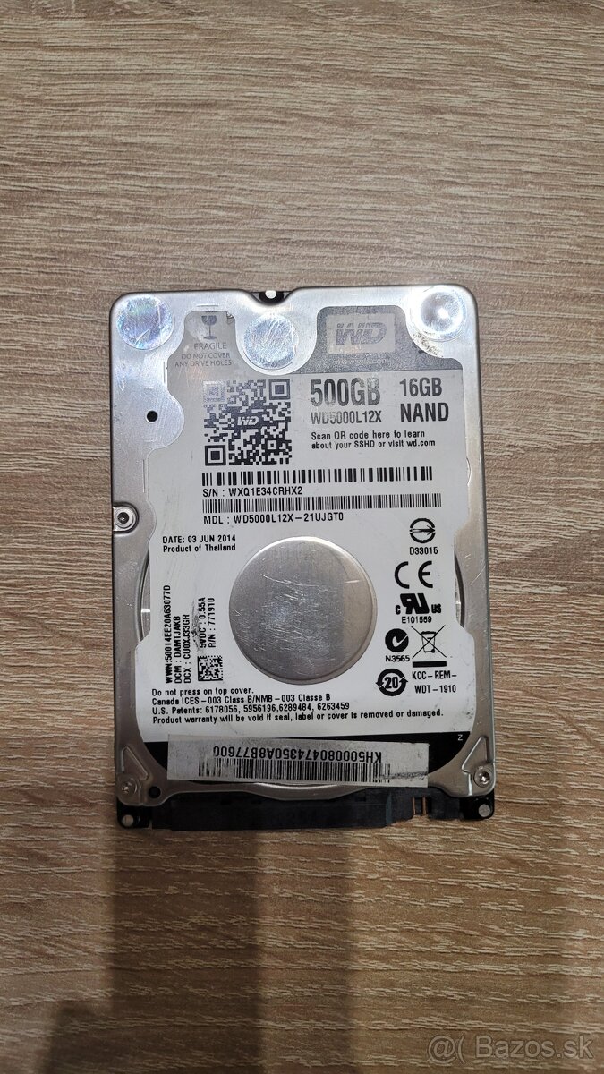 HDD WD 500 gb bez vadných sektor