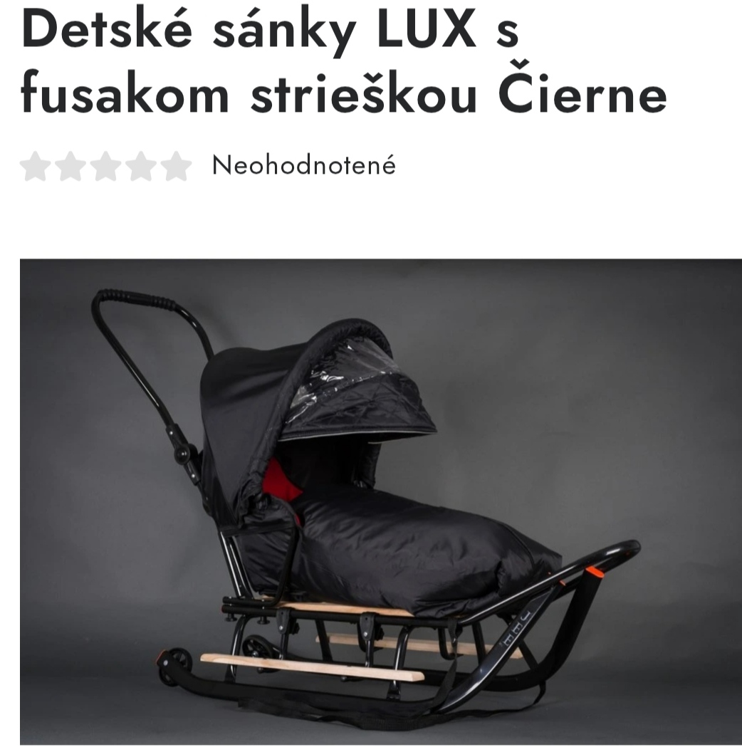 Detské sánky so strieškou a fusakom