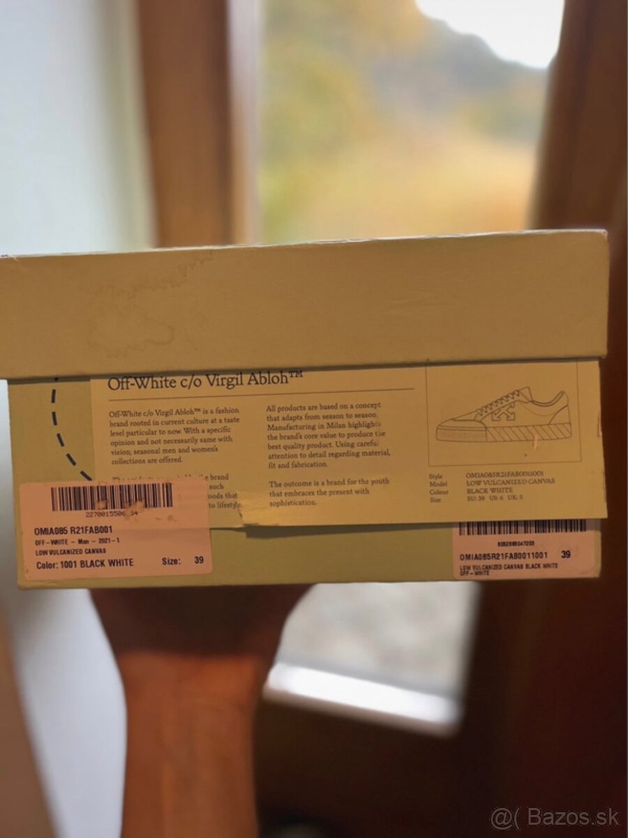 Off White tenisky veľkosť 39