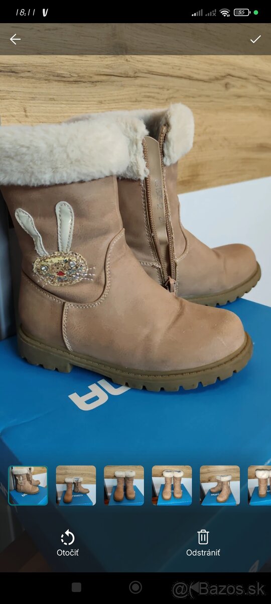 dievčenské zateplené čižmy