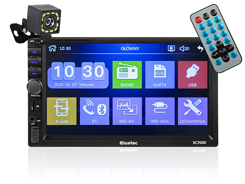 Autorádio na USB a BT 2DIN, BLUETEC BC9000