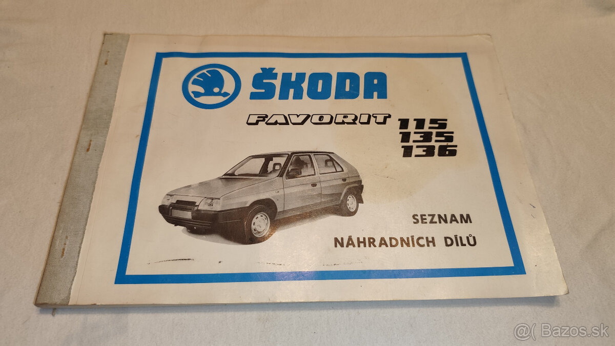 Škoda FAVORIT 115 135 136 seznam náhradních dílů