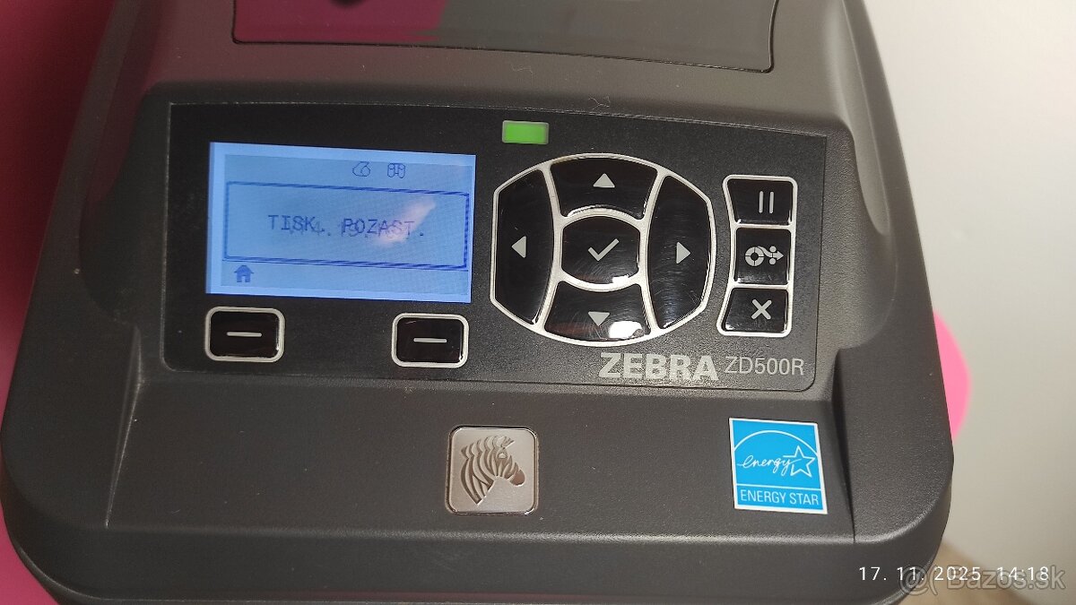 ZD500R termotlaciaren etikiet