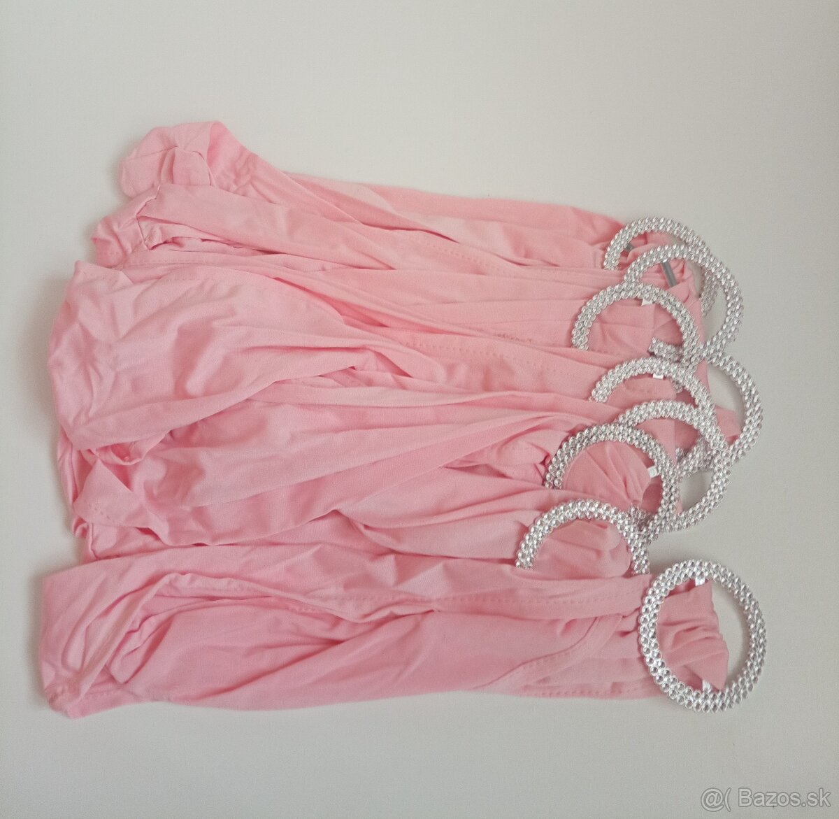 elastické mašle ružové s brošňou