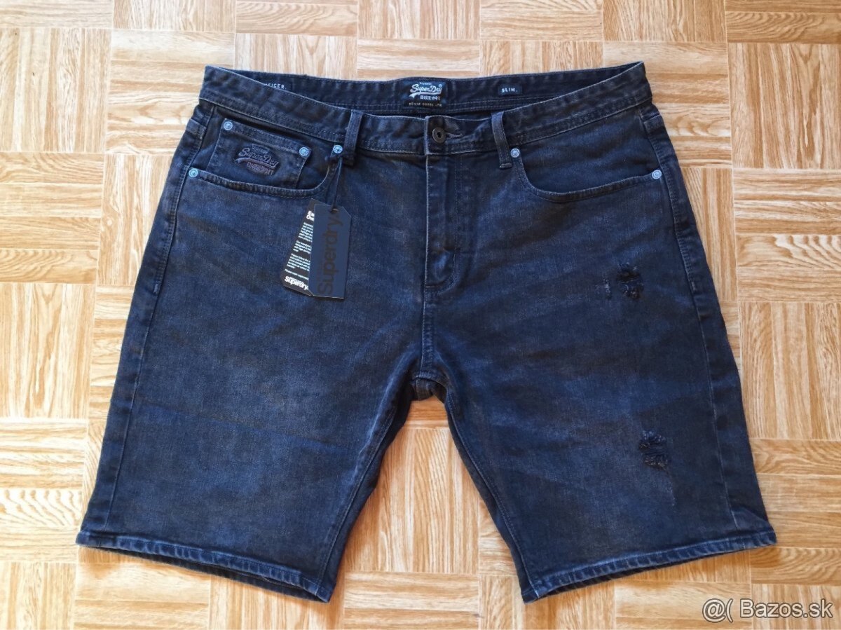 panske riflove sortky, kratasy Superdry velkost W36
