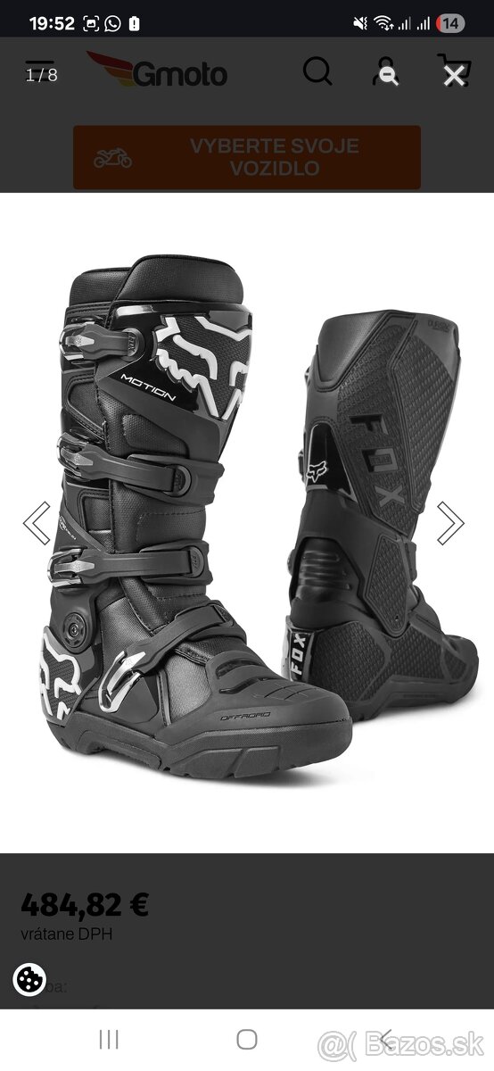 Fox motion x - velkost 44,5 nove