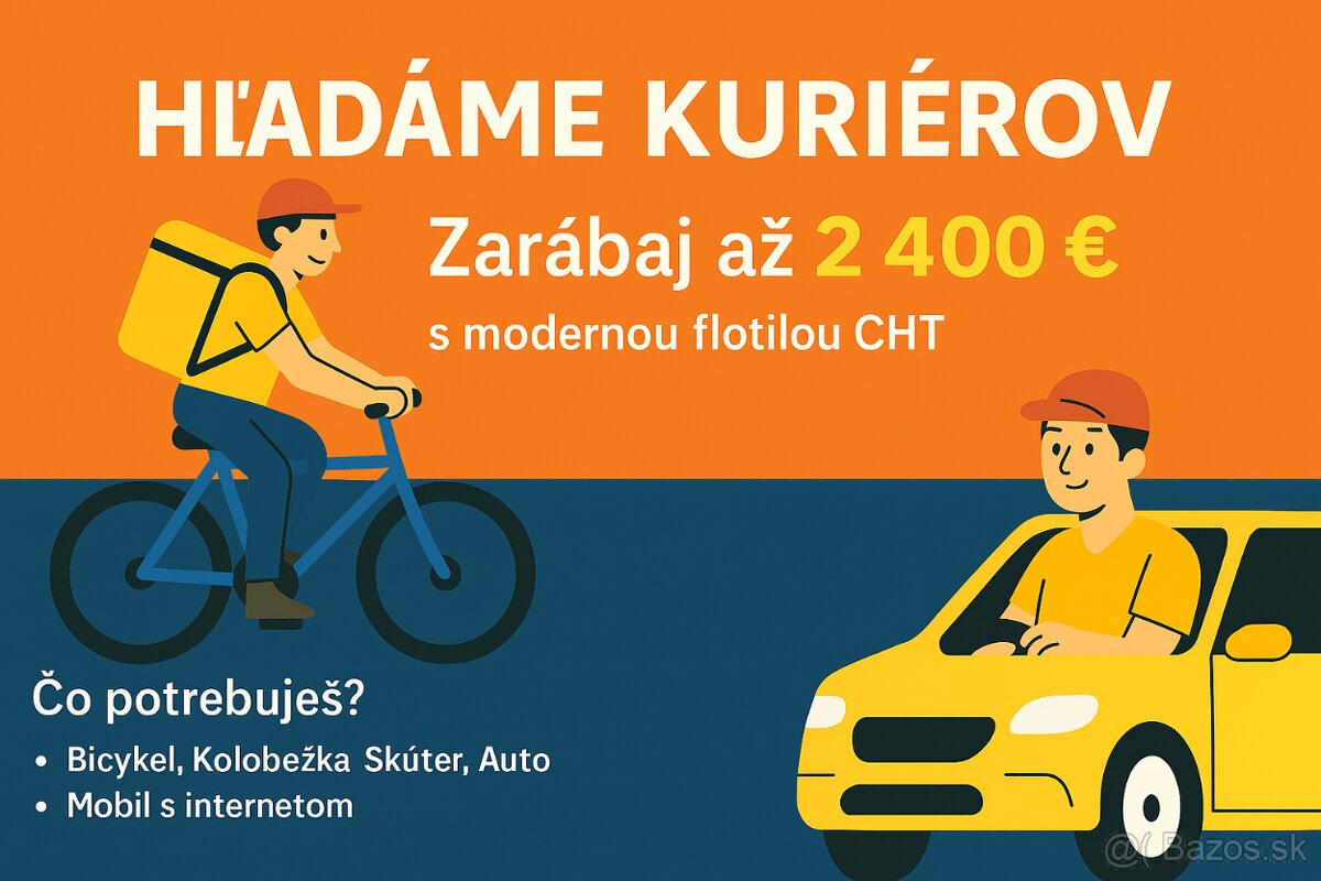 🚴♂️ HĽADÁME KURIÉROV DO BRATISLAVY 🚗