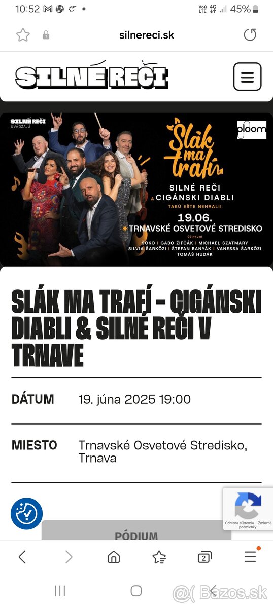 Vstupenky Silné reči + cigánski diabli