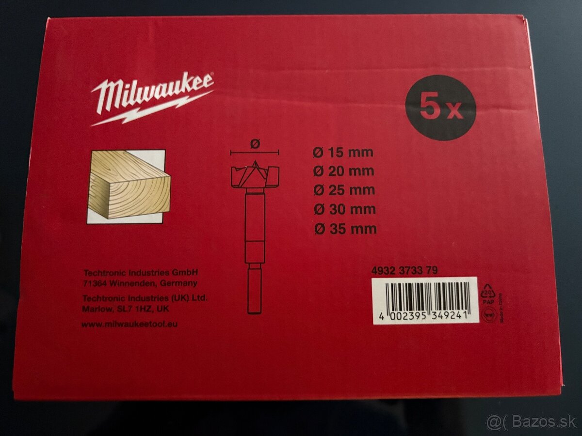 MILWAUKEE Sada forstnerových vrtákov O – 15/20/25/30/35 mm
