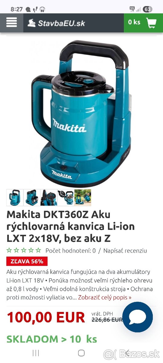 Aku kanvica makita