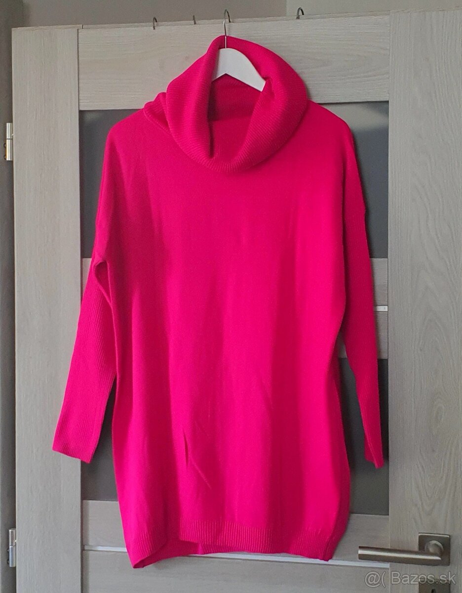 Ružový rolák OVERSIZE
