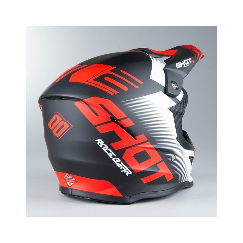 SHOT helma prilba červená matná, okuliare