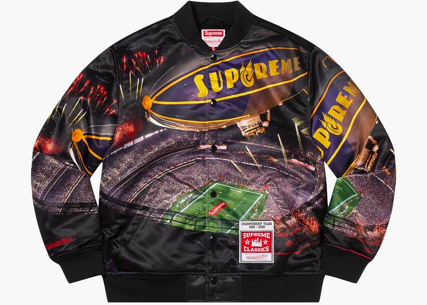 Supreme Mitchell & Ness  Stadium Satin Varsity Jacket