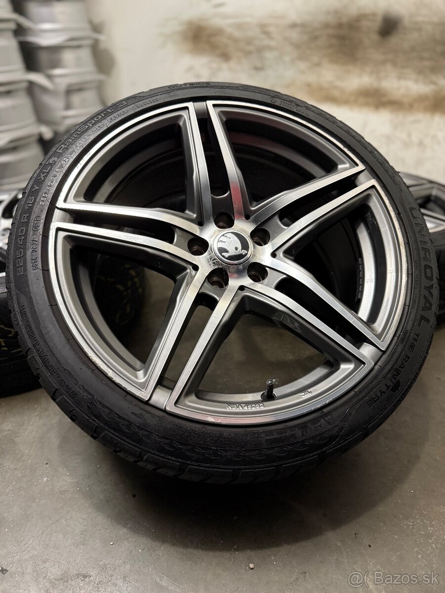 Letná sada 5x100 R18 , 225/40/18 - Octavia 1, Scala, Rapid