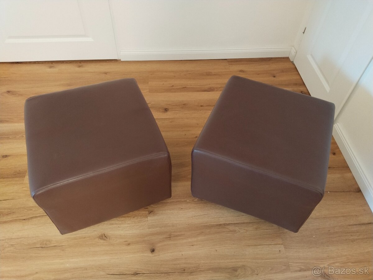 Kožené taburetky 2 ks