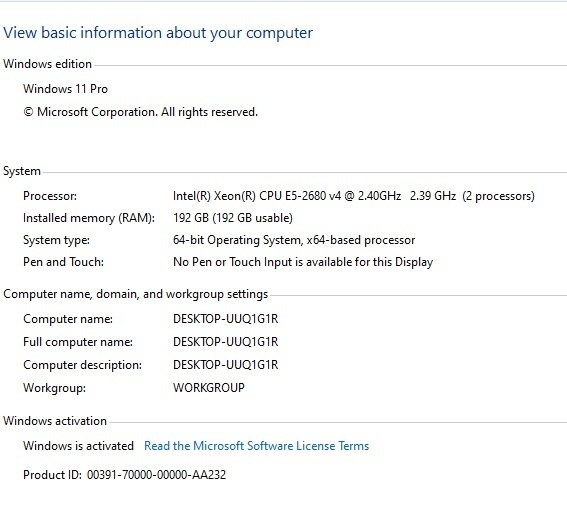 Intel PC Game 2 x e5 2680v4 56CPU 192GB Pamat