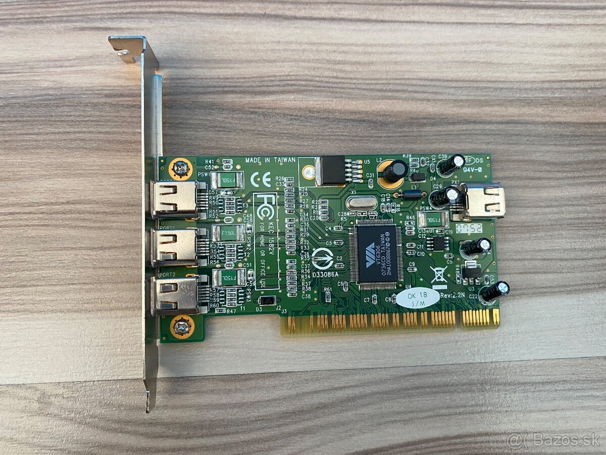 FireWire PCI adaptér 3+1 Port(VIA VT6306)