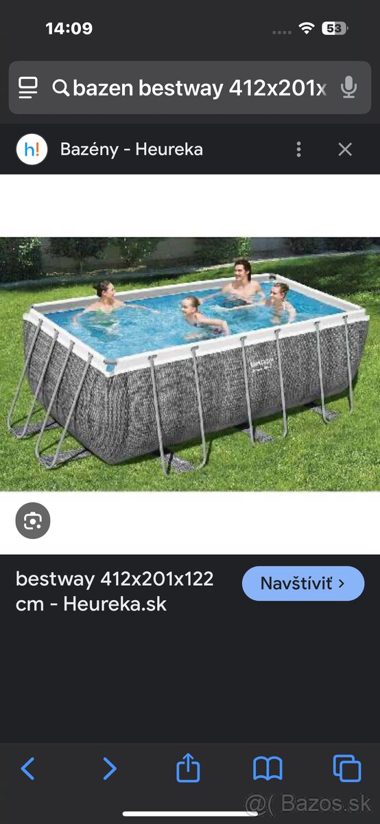 Predam bazén bestway 412x201 x122