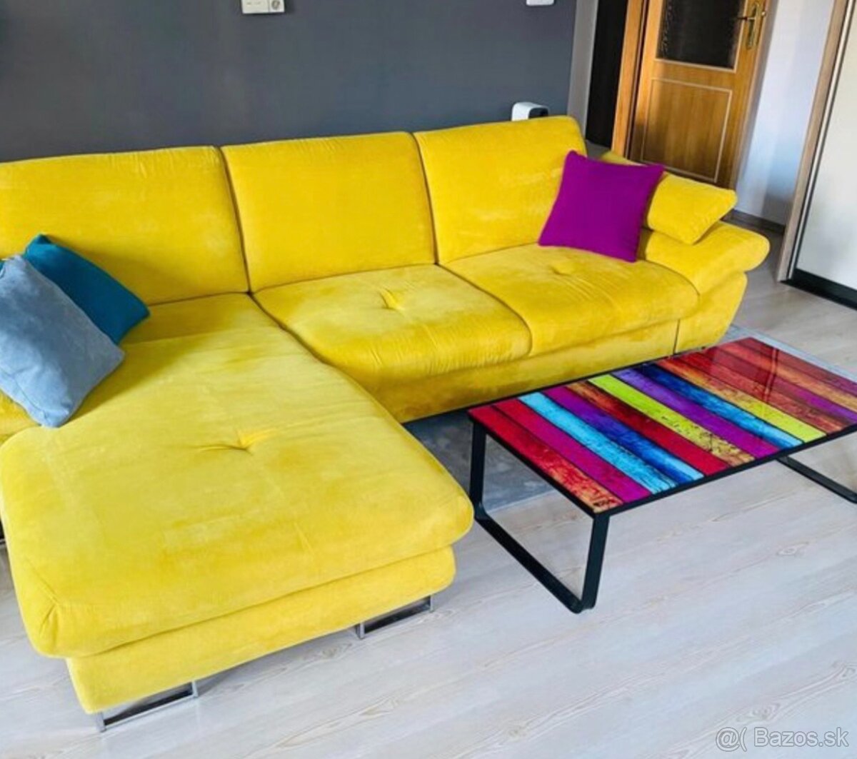 🛋️ Rohová sedacia súprava Reggio – žltá, gauč, sedačka