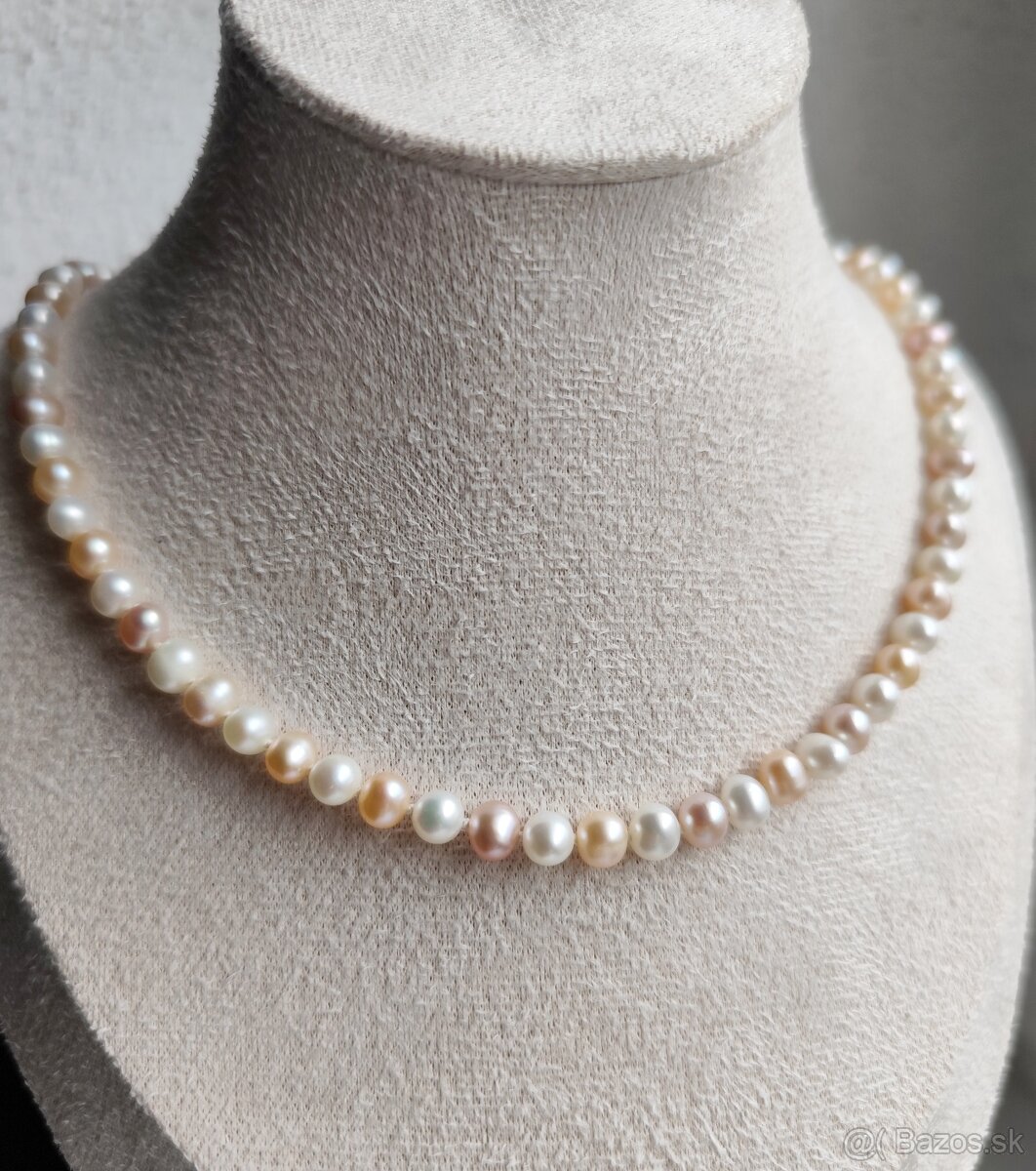Náhrdelník riečne perly zlato 14k 585 perlový náhrdelník