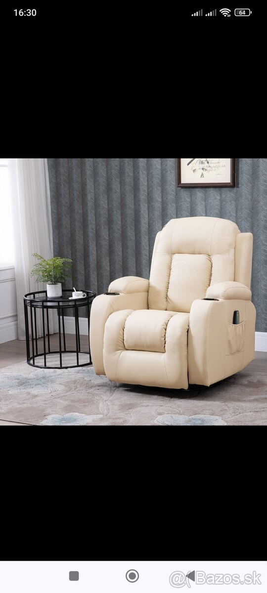 Polohovateľné masážne kreslo