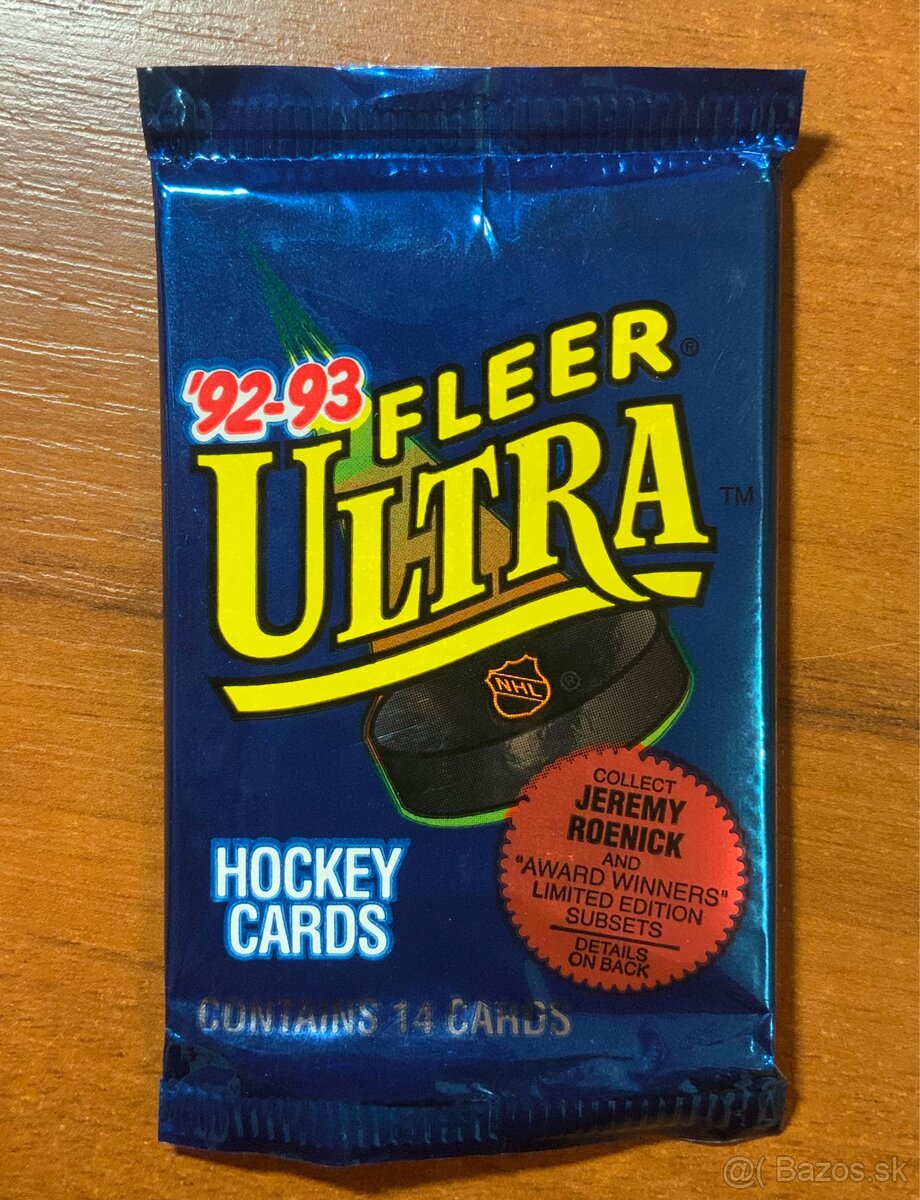 1992-93 Fleer Ultra hockey cards, kartičky nhl