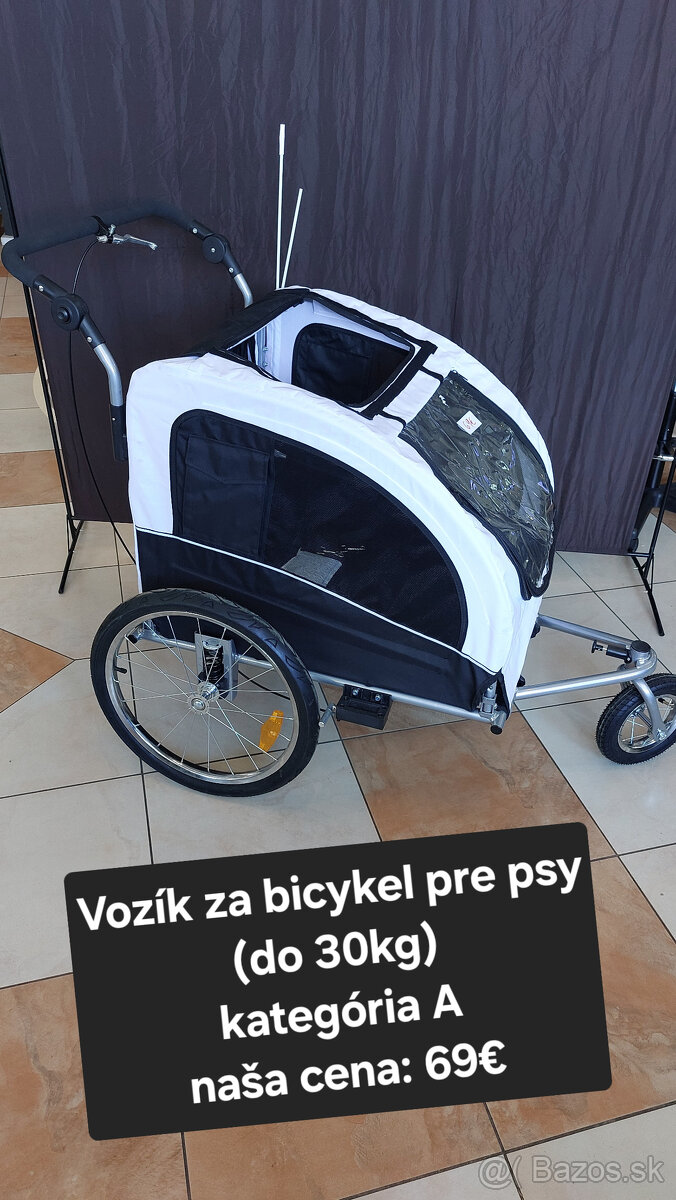 Vozík za bicykel pre psa