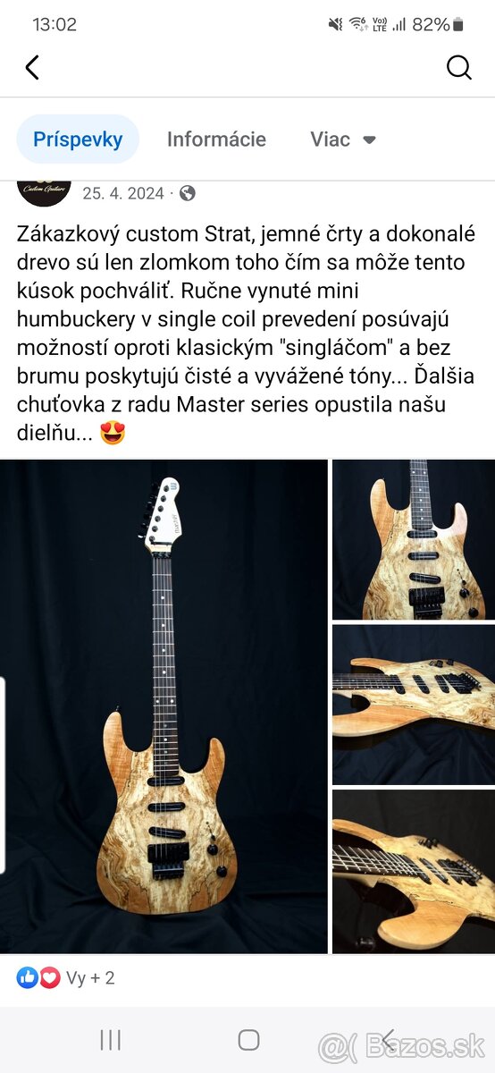 custom handmade gitara od Werne vyrobcu