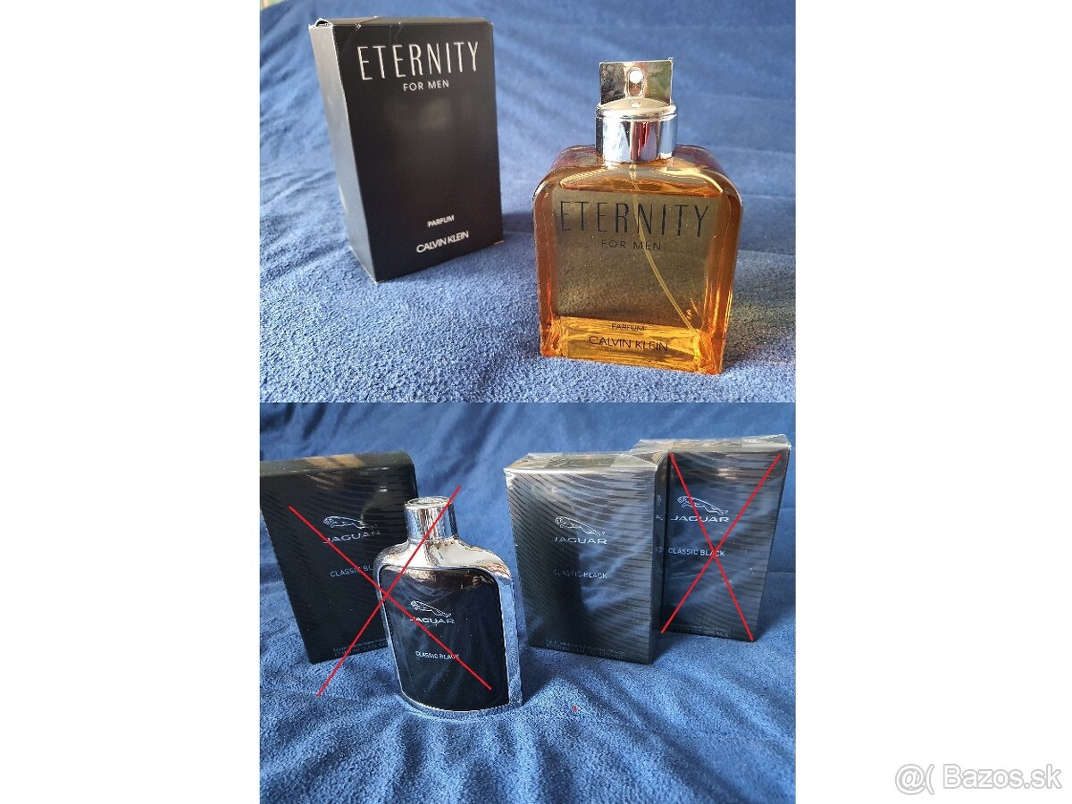 Pánske parfémy Calvin Klein Eternity a Jaguar Classic Black