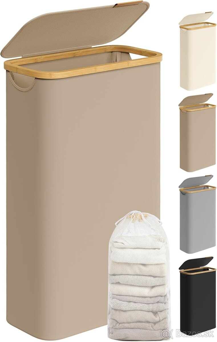 SONGMICS kôš na bielizeň 130 l – 2 priehradky, camel, nový