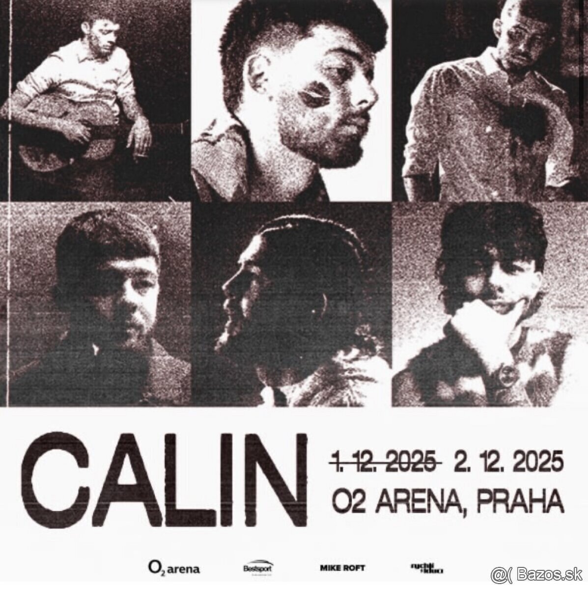 Predám 2 lístky na koncert Calina 2.12. v o2 Aréne