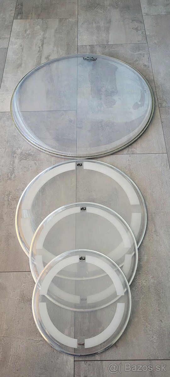 Predam bany DW 10"12"16" a Remo Ambassador clear 22"na k