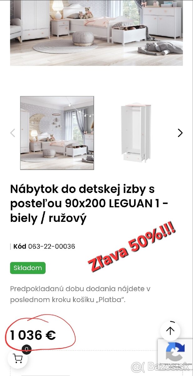 Nábytok do detskej izby s posteľou 90x200 LEGUAN
